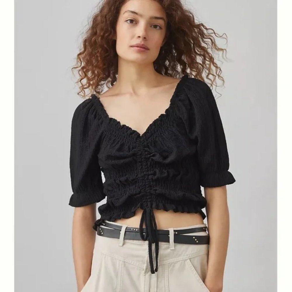 Anthropologie Pilcro Puff-Sleeved Top size L new with tag
